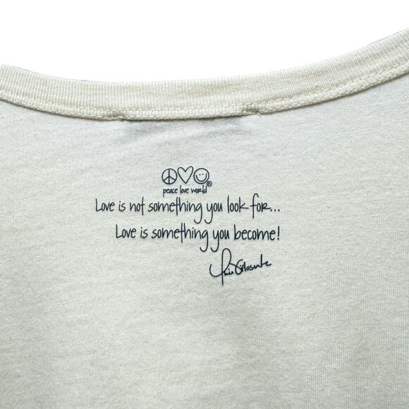 Peace Love World Tee Plus Size 1X Cream Cotton Short Sleeve Cotton T-shirt NWOT - Picture 3 of 7